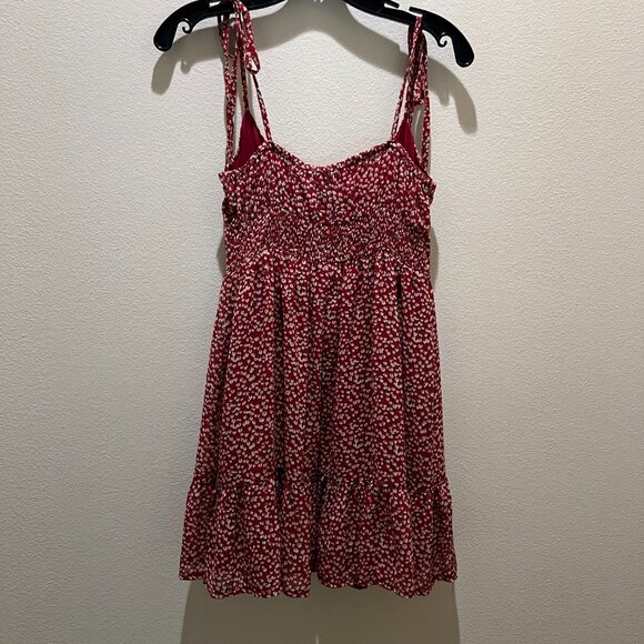 Princess Polly Maroon Floral Print Mini Dress Size 4 - Picture 4 of 7
